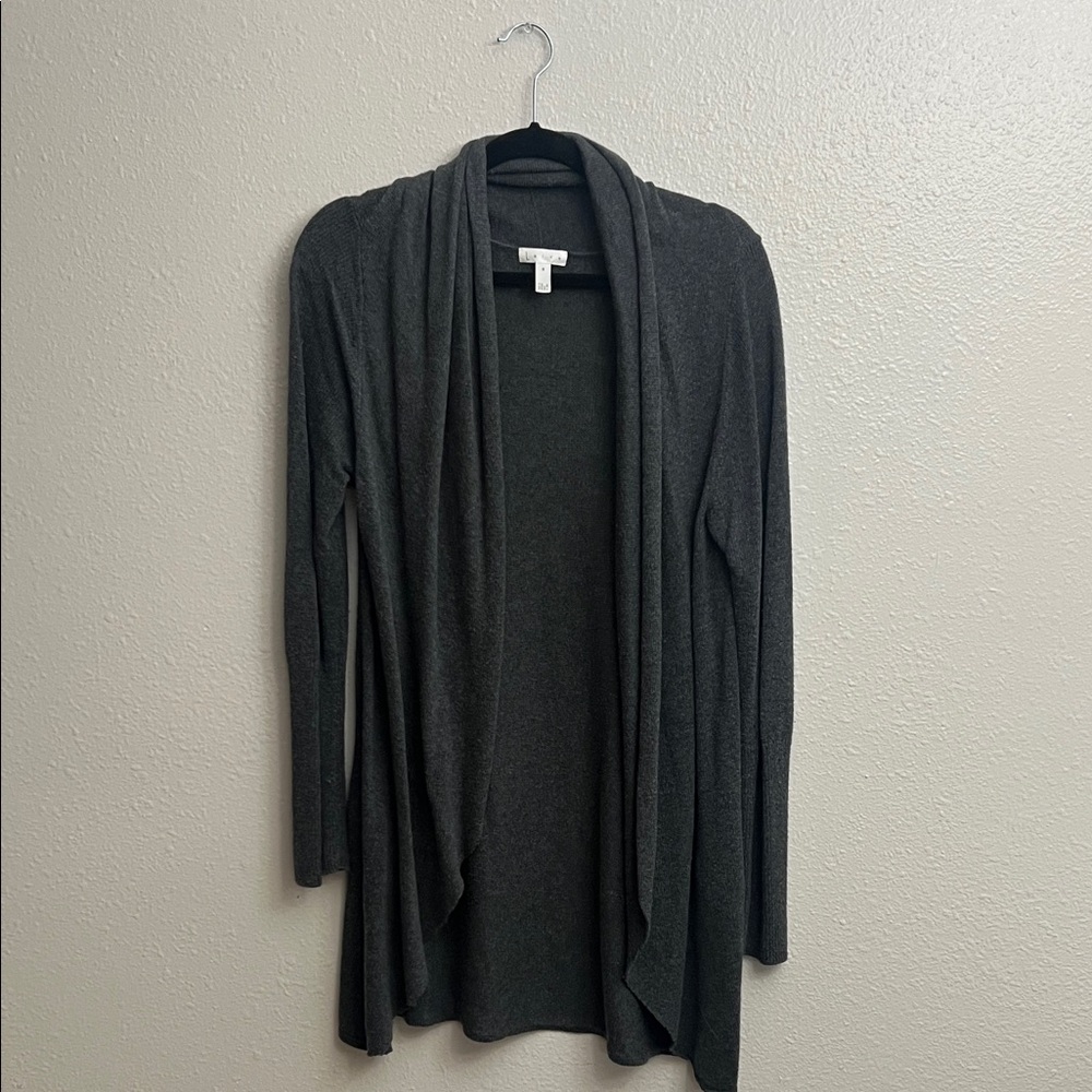 Leith Charcoal Open Front Cardigan